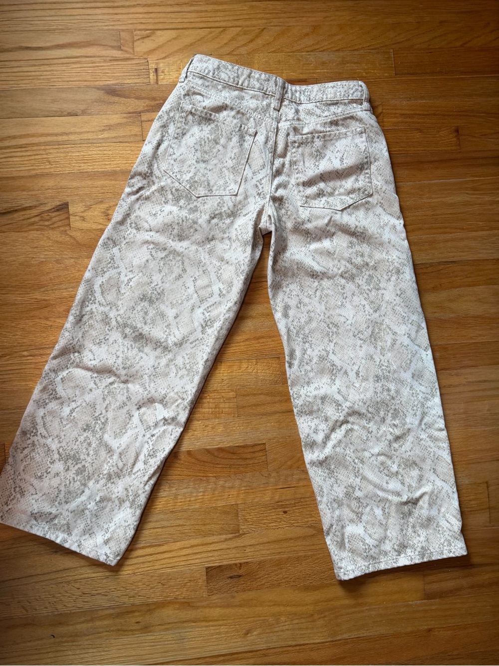 Wild Fable Cream Snake-Print Wide Leg Jeans - Picture 6 of 7